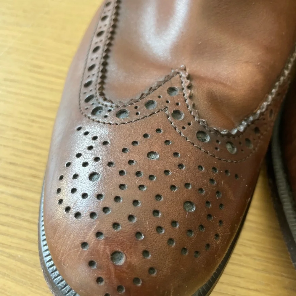 OTISOPSE BROWN LEATHER ANKLE BOOTS SIZE EU 43 US 10 ITALY